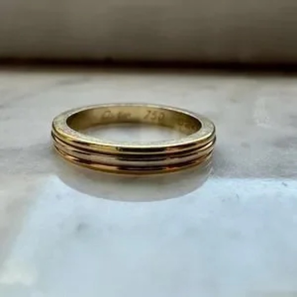 Cartier Vendome Louis Wedding Band 4.75 Ring Tri-color 18K Gold - Picture 3 of 6